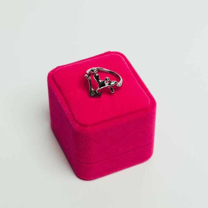Liquid Chrome Ring, Abstract Silver Statement Ring
