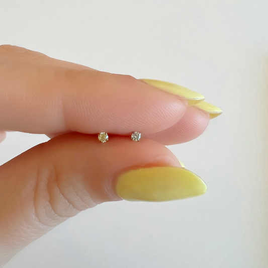 20 Gauge Piercing Jewelry Gold & Silver, ASTM-F136 Implant grade titanium threadless flatback