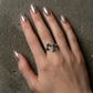 Liquid Chrome Ring, Abstract Silver Statement Ring