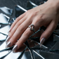 Liquid Chrome Ring, Abstract Silver Statement Ring