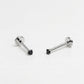 Black 2mm gemstone + 20g silver implant grade titanium flat back threadless piercing stud WHOLESALE