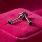 Black 2mm gemstone + 20g silver implant grade titanium flat back threadless piercing stud WHOLESALE