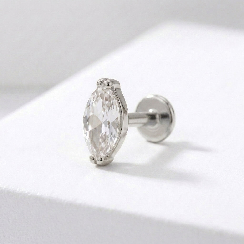Healed Piercing Titanium Studs Implant Grade