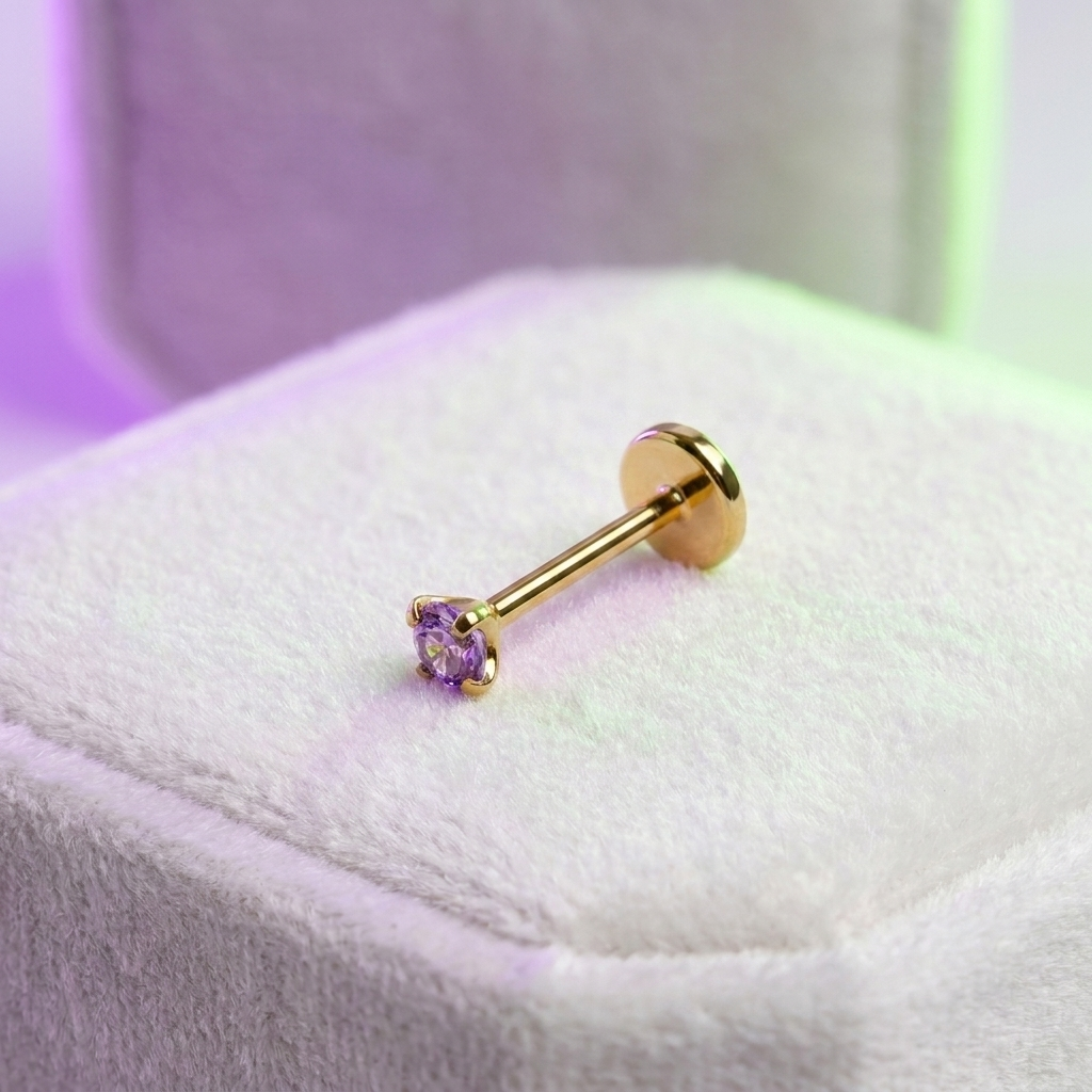 Healed Piercing Titanium Studs Implant Grade