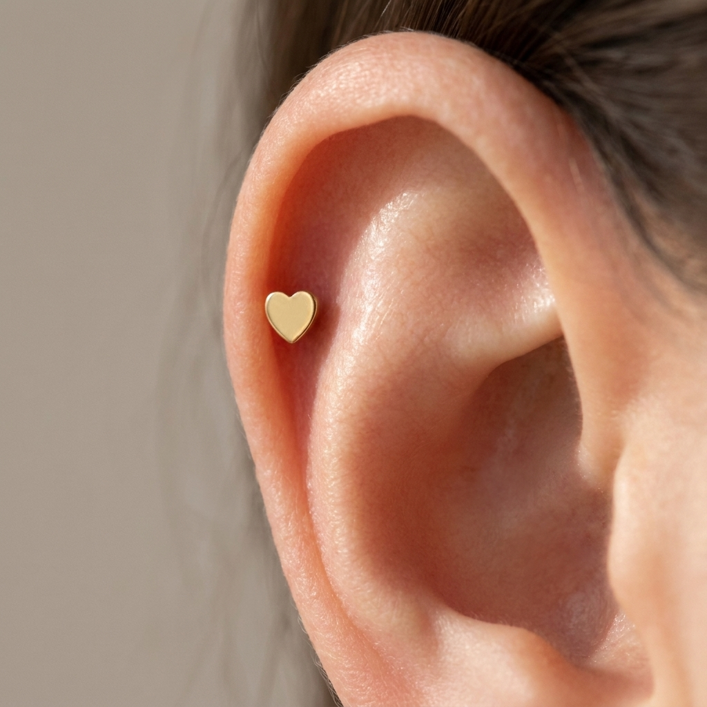 PREORDER Heart Flatback Stud | Implant-Grade Titanium