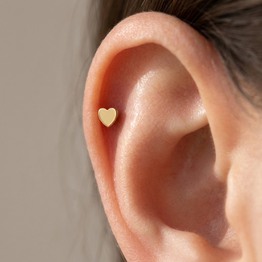 PREORDER Heart Flatback Stud | Implant-Grade Titanium