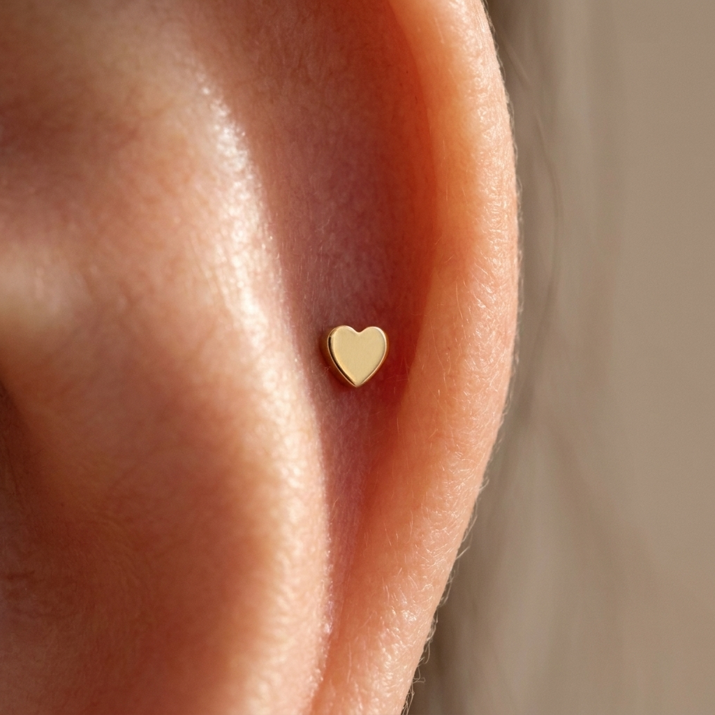 PREORDER Heart Flatback Stud | Implant-Grade Titanium