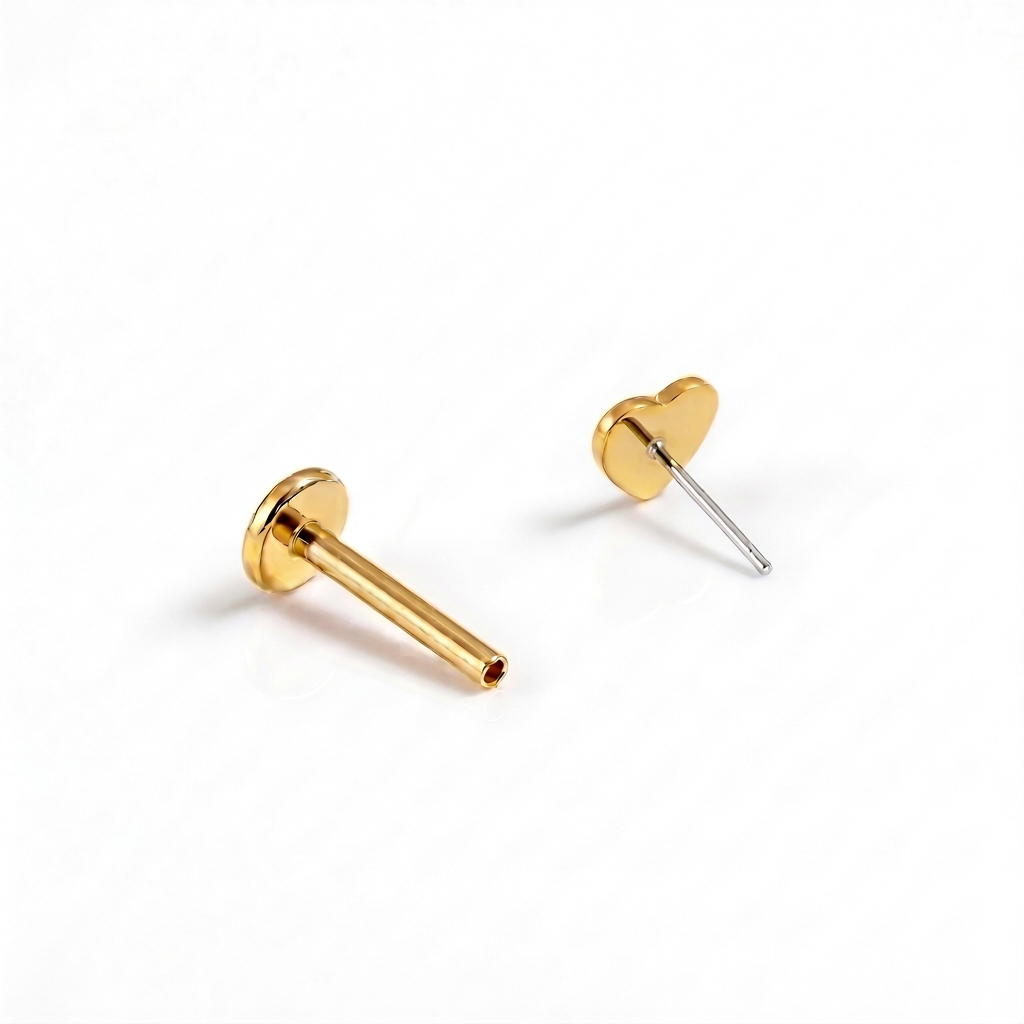 PREORDER Heart Flatback Stud | Implant-Grade Titanium