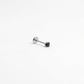 Black 2mm gemstone + 20g silver implant grade titanium flat back threadless piercing stud WHOLESALE
