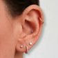 Purple 3mm gemstone + Gold CZ Titanium Flat Back Threadless Piercing Earring WHOLESALE