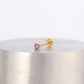 Purple 3mm gemstone + Gold CZ Titanium Flat Back Threadless Piercing Earring WHOLESALE