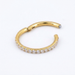 PREORDER CZ Pavé Huggie Hoop | Implant Grade Gold Titanium, 11mm