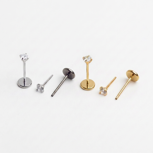 20 Gauge Piercing Jewelry Gold & Silver, ASTM F136 Implant grade titanium threadless flatback WHOLESALE